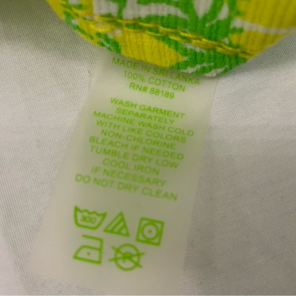 Lilly Pulitzer Size 0 Shorts Liza Crazy Cat House Print 
Green Yellow White - Picture 6 of 12